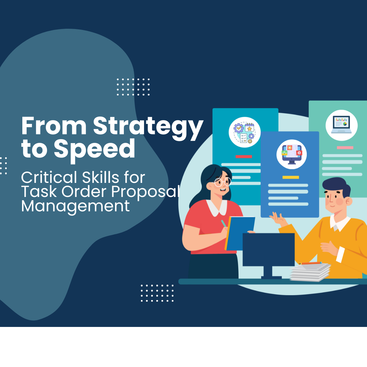 picture of team working on task order proposals