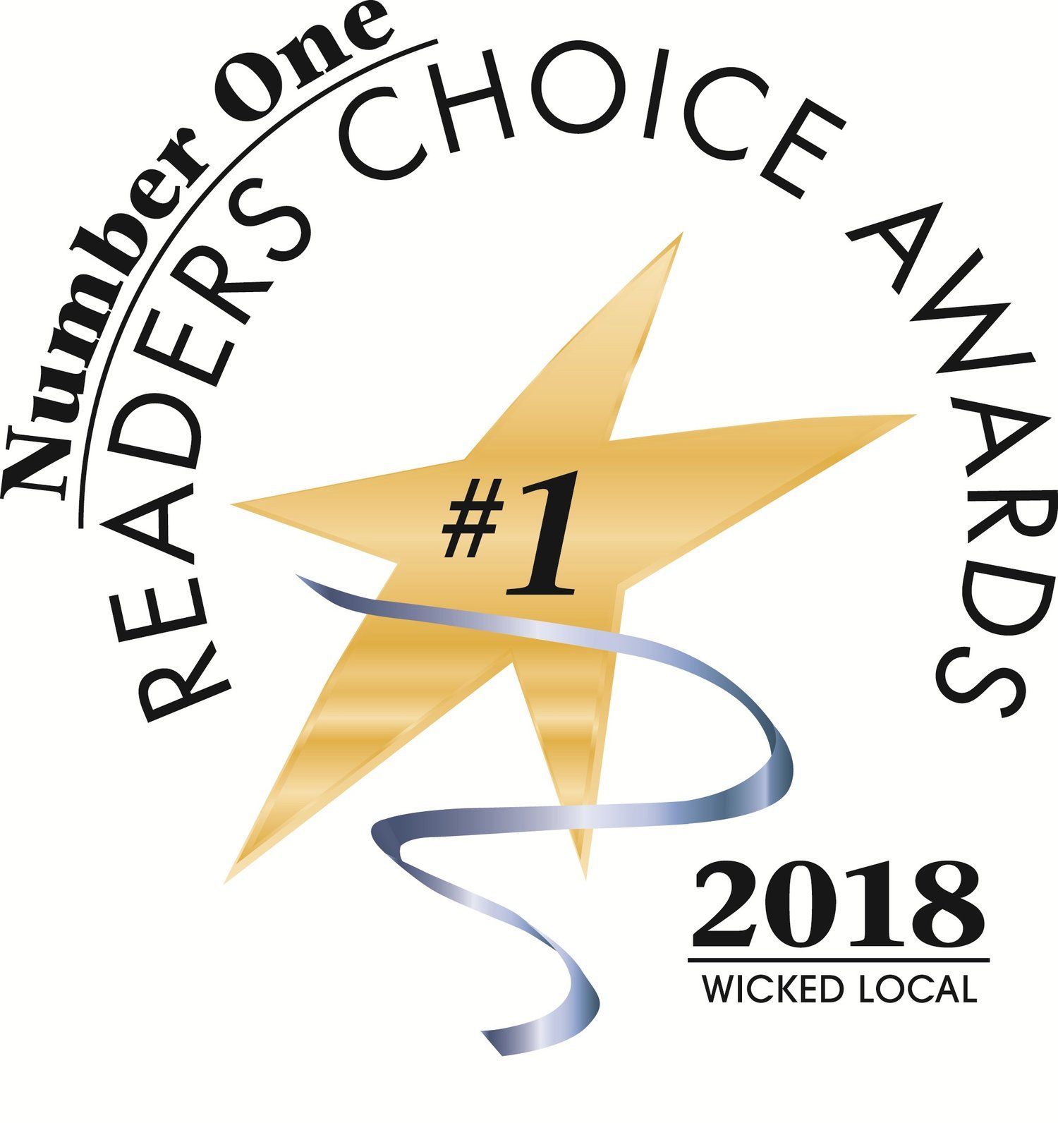 A logo for the number one readers choice awards
