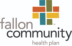 The logo for the fallon community health plan