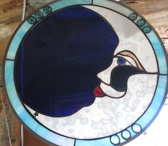 Stained glass Moon — Custom Stained glass services in Sebago, ME