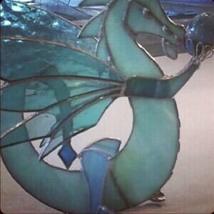 blue dragon Stained glass— Custom Stained glass services in Sebago, ME