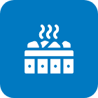 Cuocere a vapore il cibo in un contenitore di legno.