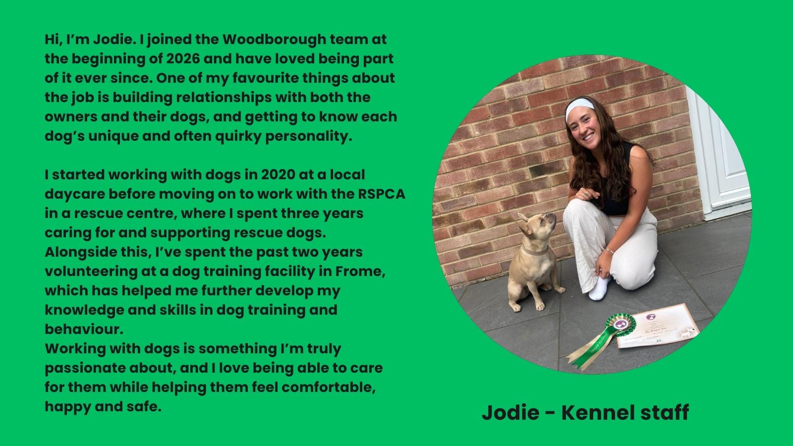 Woodborough kennel staff dog boarding training near Bath, Radstock, Midsomer Norton