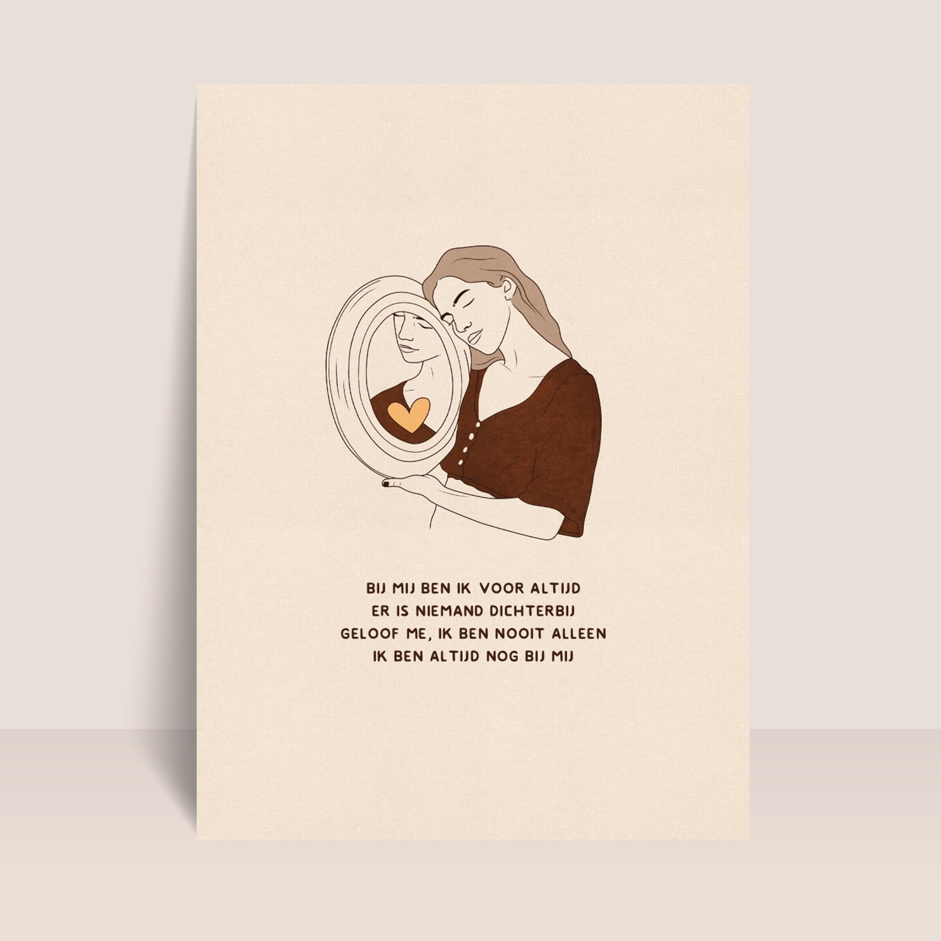 Postkaart 'Bij mij'