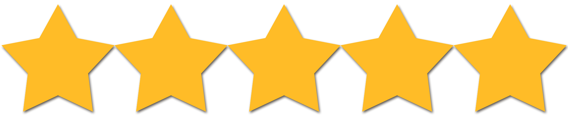 Una fila di stelle gialle su sfondo bianco.