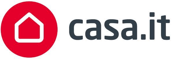 Il logo di casa.it è un cerchio rosso con una casa sopra.