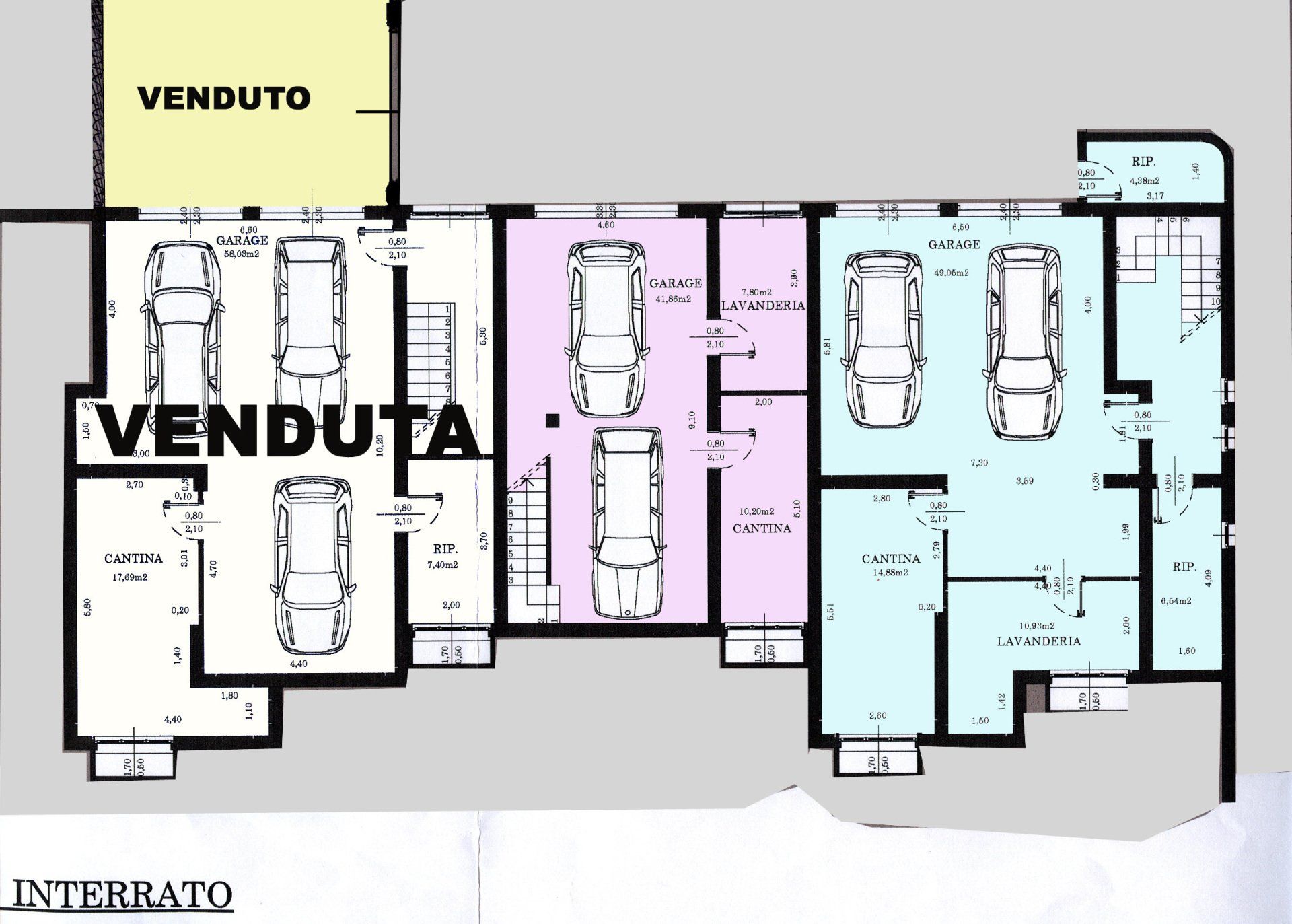 Una planimetria di una casa con la parola venduto sopra