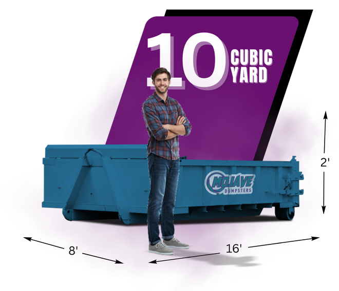 A dumpster and standing man