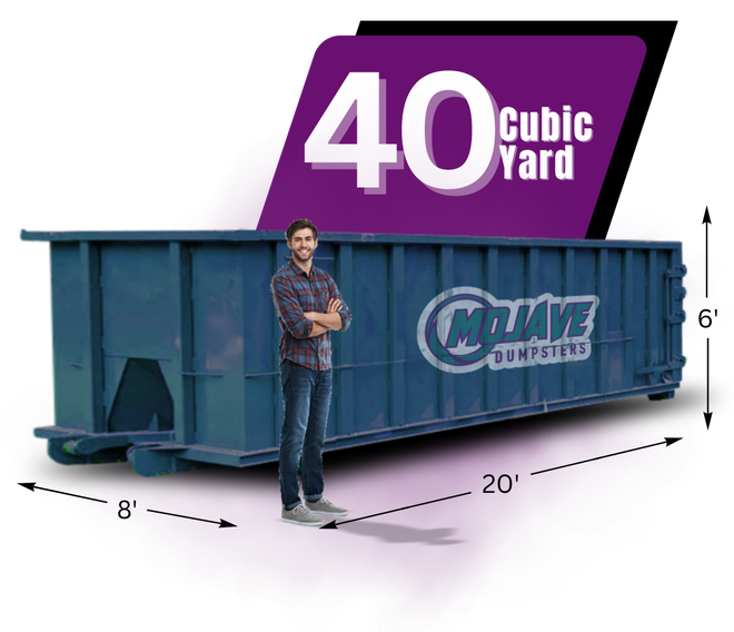 A man standing in front a dumpster