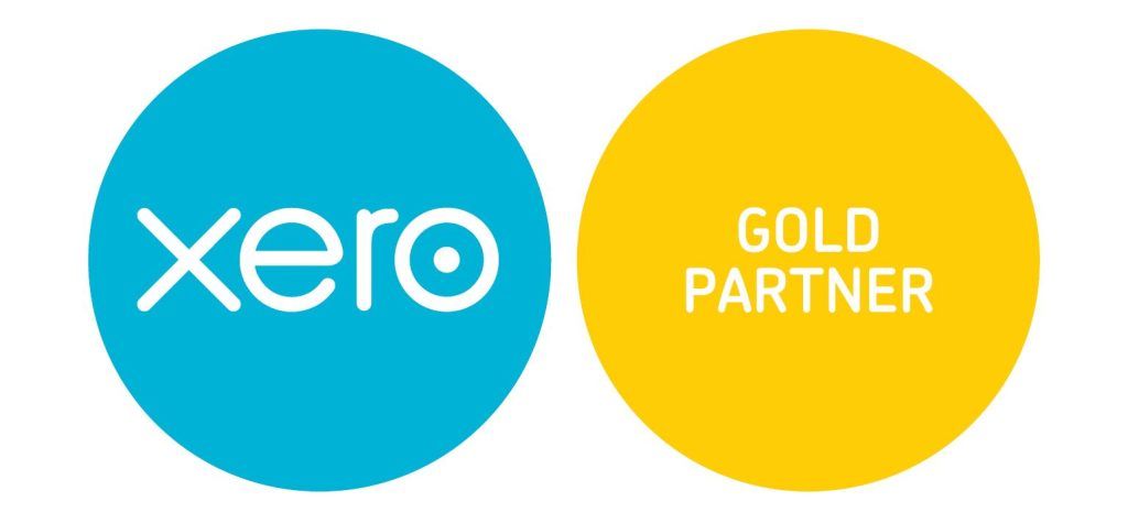 Xero Gold Partner logo: a blue circle with the word