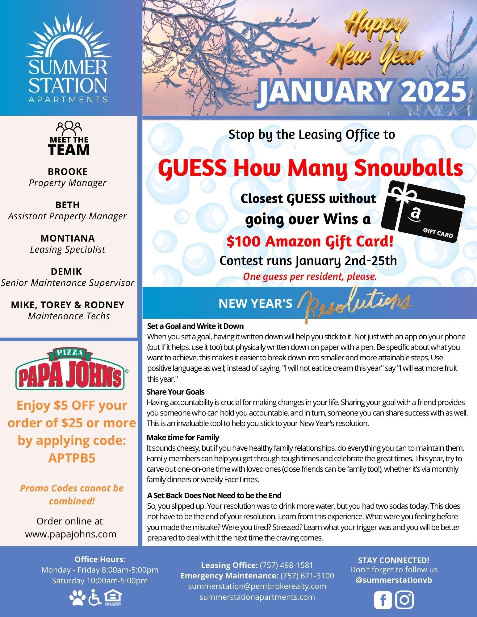 January 2025 Resident Newsletter