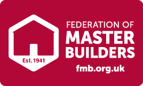 A red logo for the federation of master builders