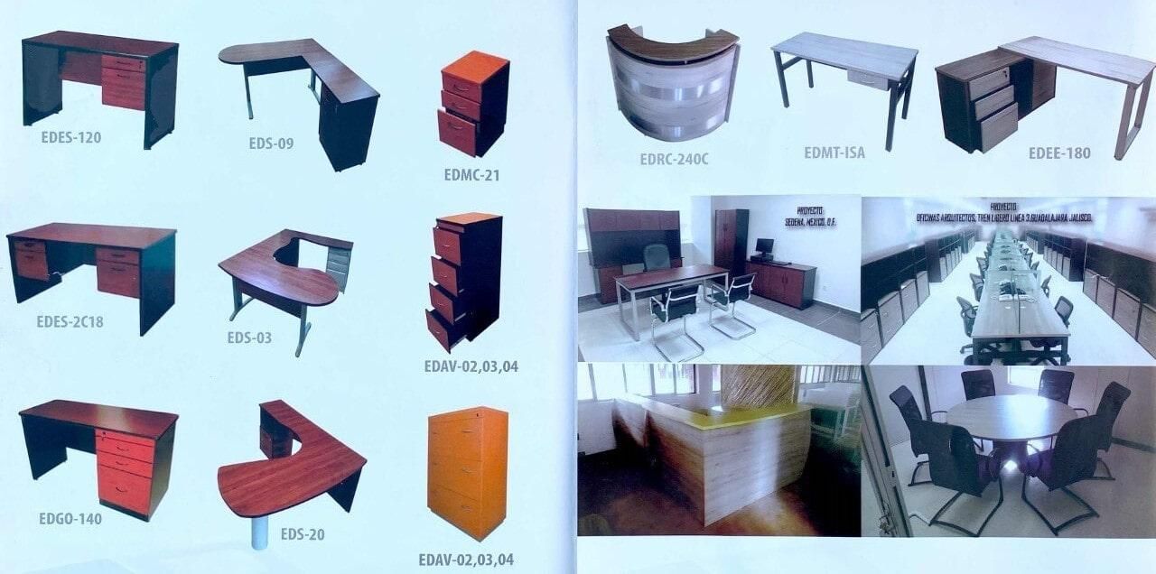 Un collage de imágenes de diferentes tipos de muebles de oficina