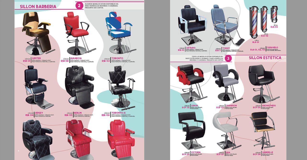 Hay muchos tipos diferentes de sillas en este anuncio.