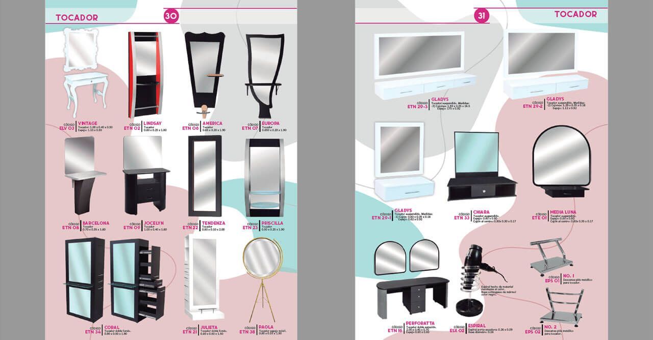 Hay muchos tipos diferentes de espejos en este anuncio.