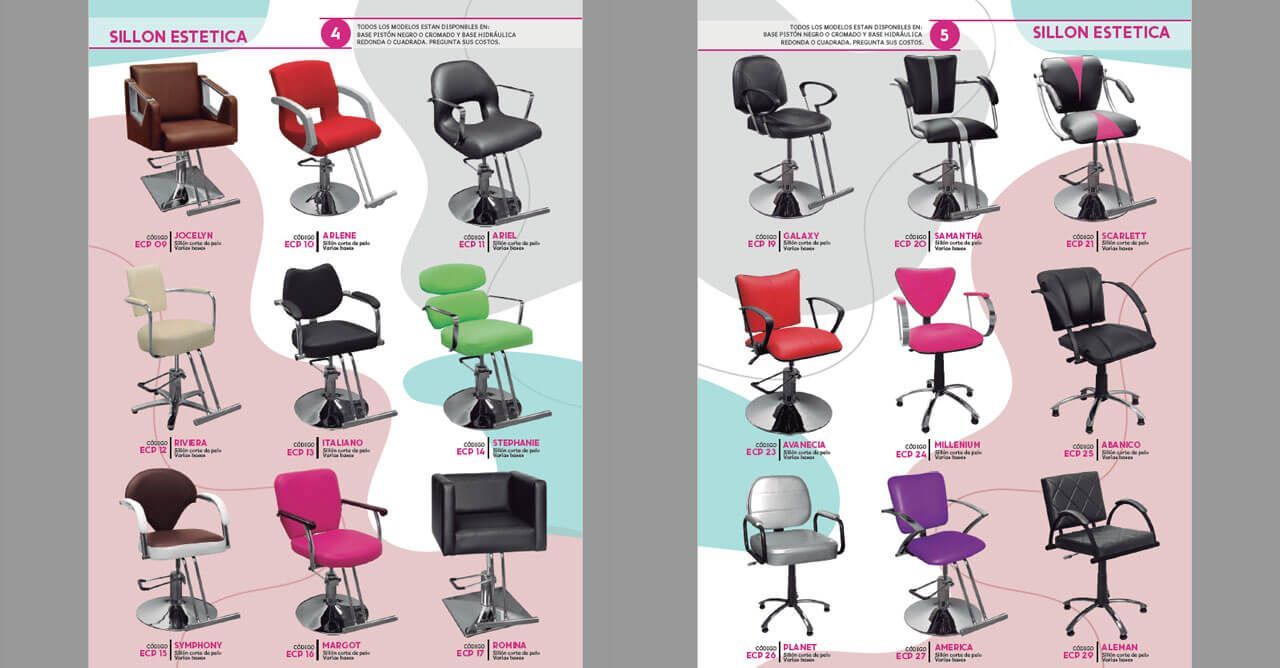 Hay muchos tipos diferentes de sillas en este anuncio.