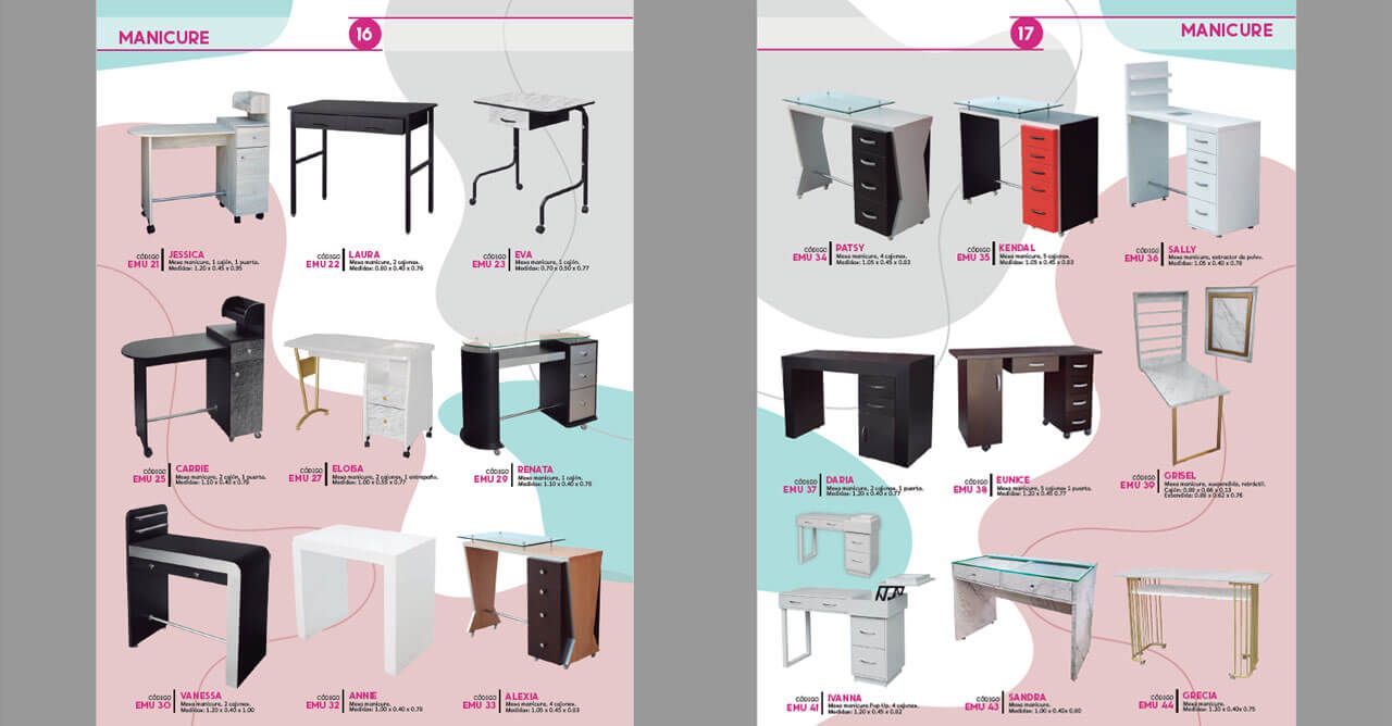 Hay muchos tipos diferentes de escritorios en este folleto.