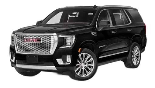 Black GMC Yukon Denali SUV with chrome accents.