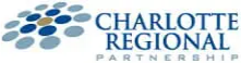Charlotte Regional Partnership logo: Blue and gray sphere pattern, navy text.