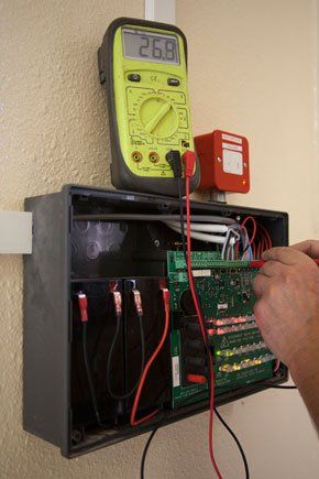 Electrical testing on a buildings exterior