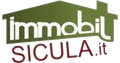 Logo per immobil SICULA.it con testo verde e bordeaux su sfondo bianco.