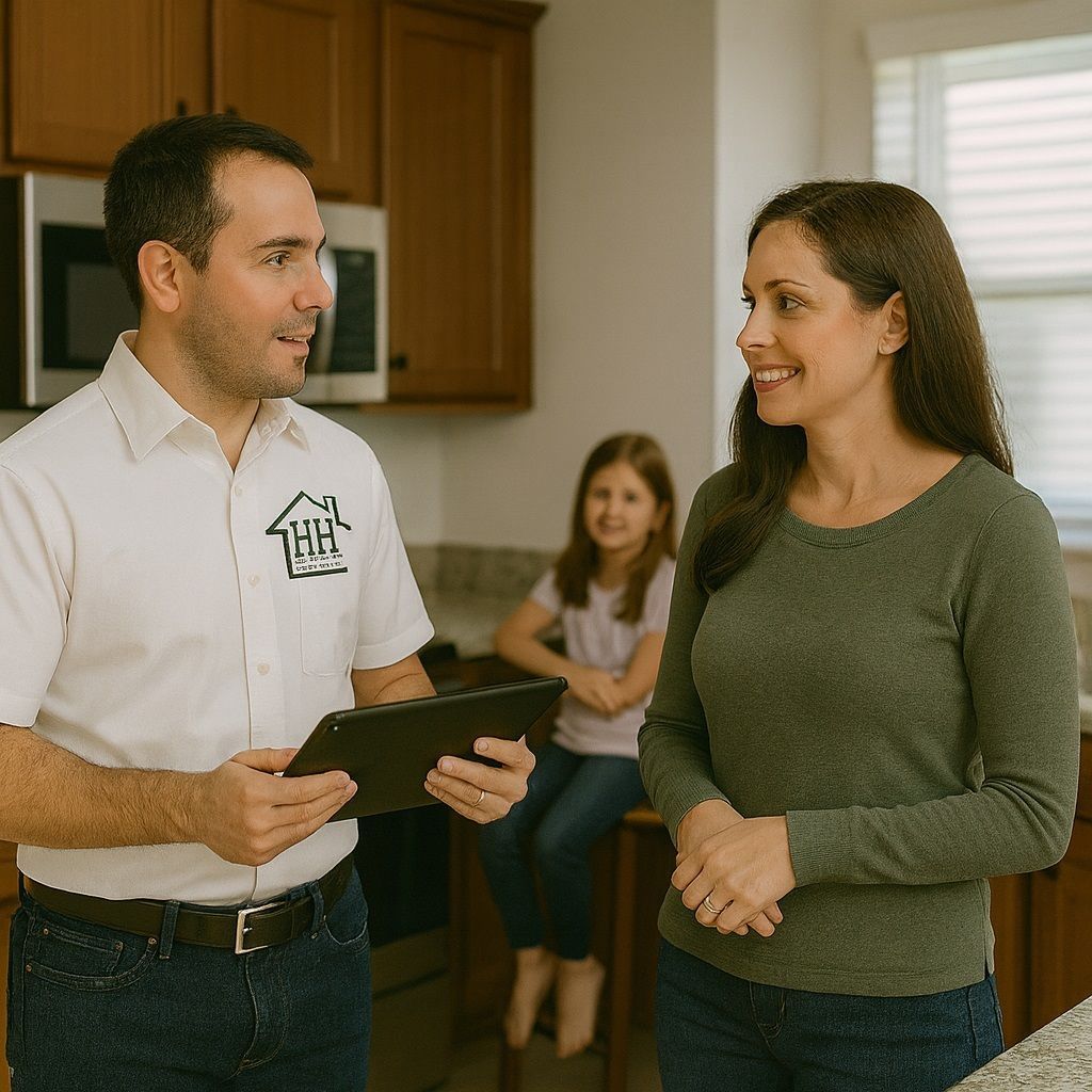 Air sample collection in a living room