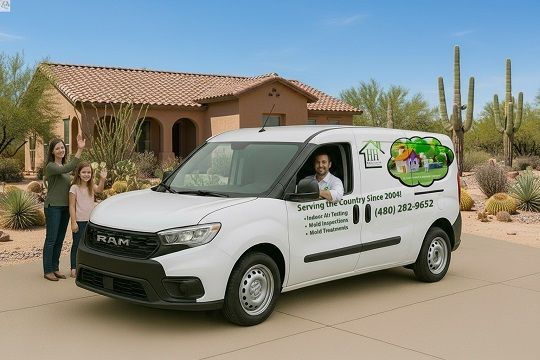 Air sample collection in a living room