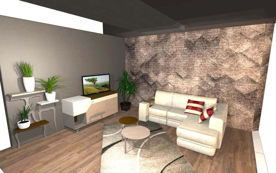 progetto living rendering