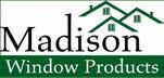 a madison window products logo with a house on it .