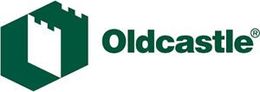the oldcastle logo is a green hexagon with a castle on it .