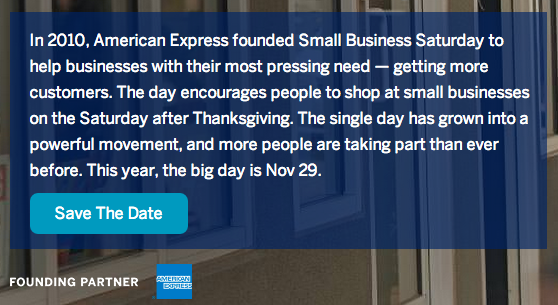 An ad for american express that says save the date