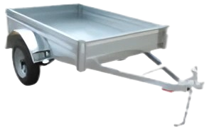 Silver Utility Trailer With a Single Wheel — Skip Bin Hire Sunshine Coast in Meridan Plains, Queensland