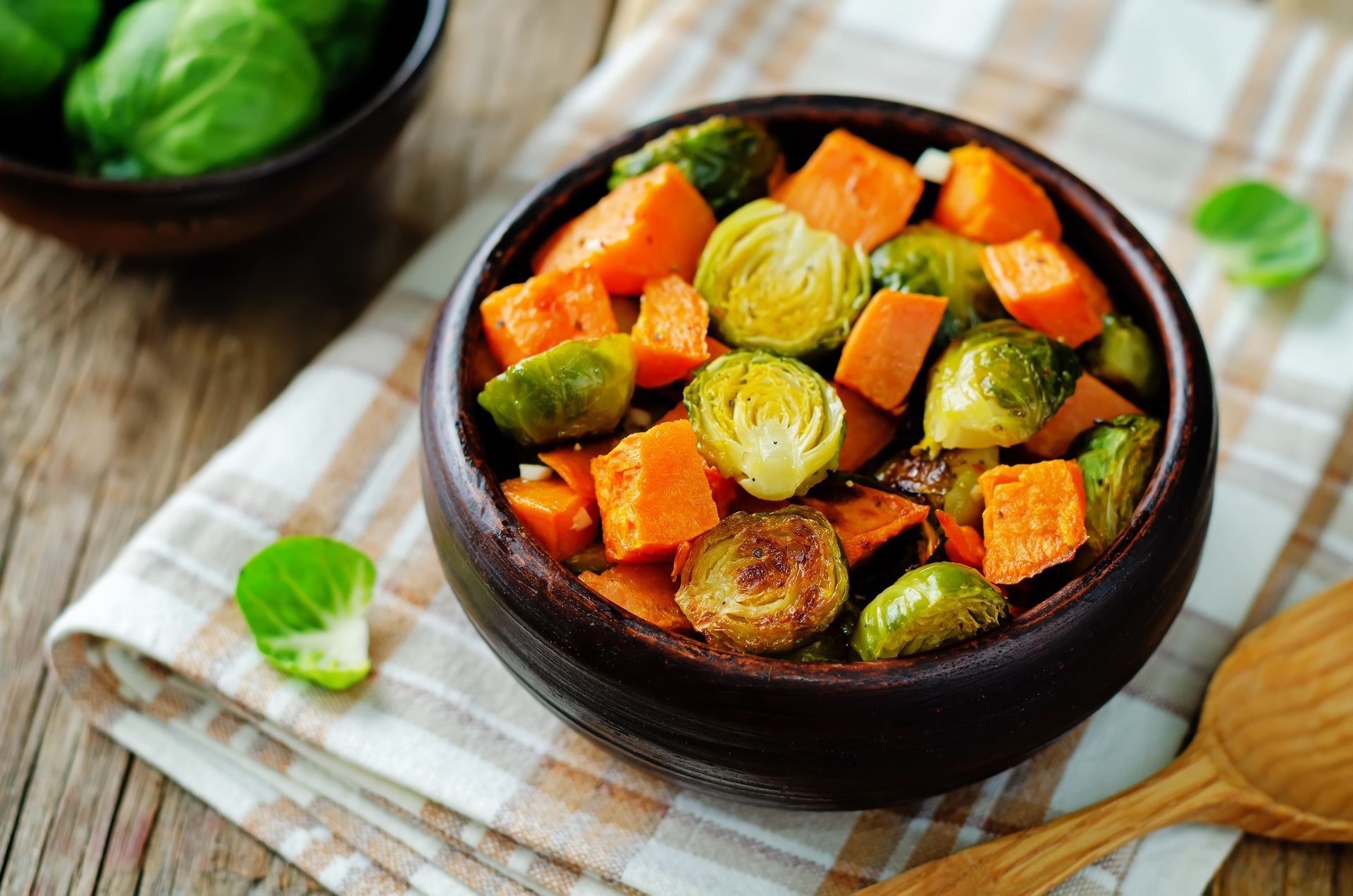 Roasted carrots and brussel sprouts