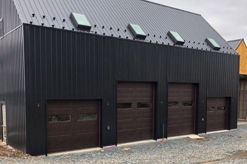 black double garage