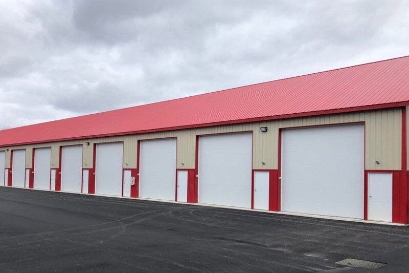 red roofed commercial garage