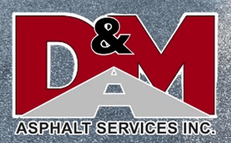 D&M Asphalt Services Inc. logo in red, black, white, and gray with a road graphic.