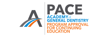 Logo of the Academy of General Dentistry's PACE program. Features a stylized 