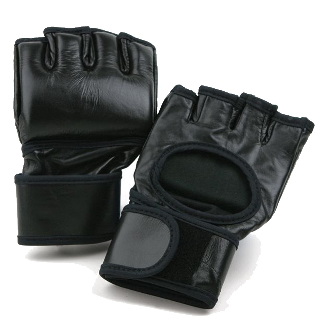 A pair of black boxing gloves on a white background