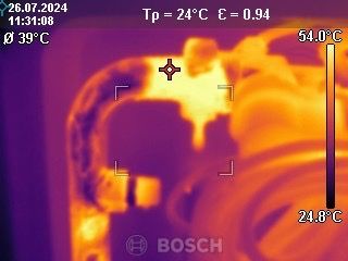 Een bosch warmtecamera toont een temperatuur van 24,8 graden Celsius