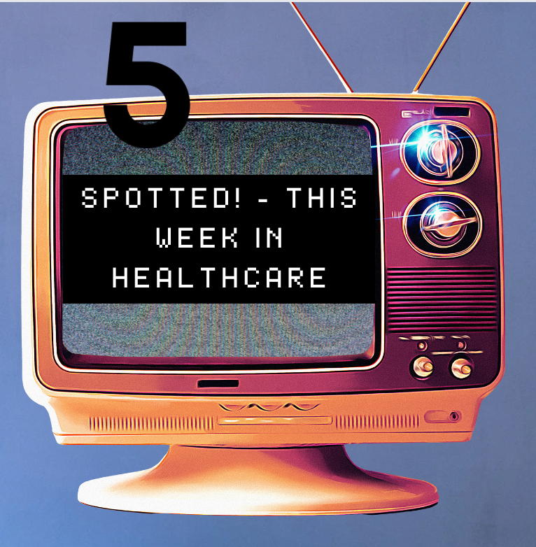 A retro television with the number 5 on the top left, with text that reads: 