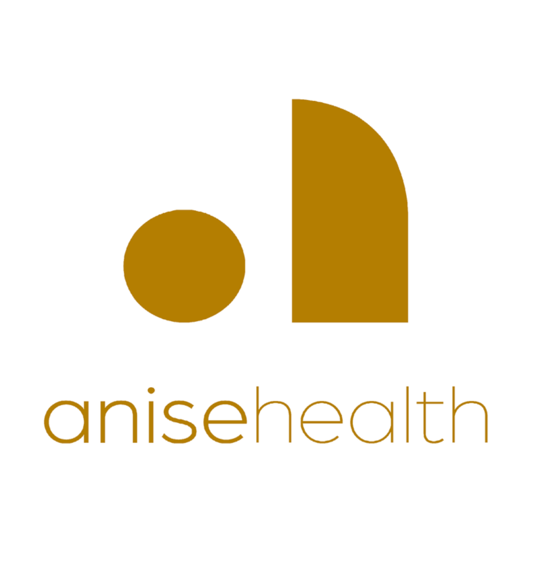 Logo of Anise Health: a gold circle and curved rectangle next to the text 