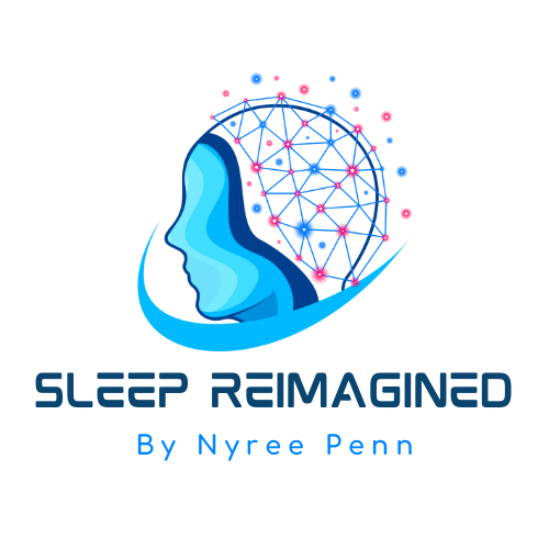Logo: Blue profile in crescent, brain network, text 