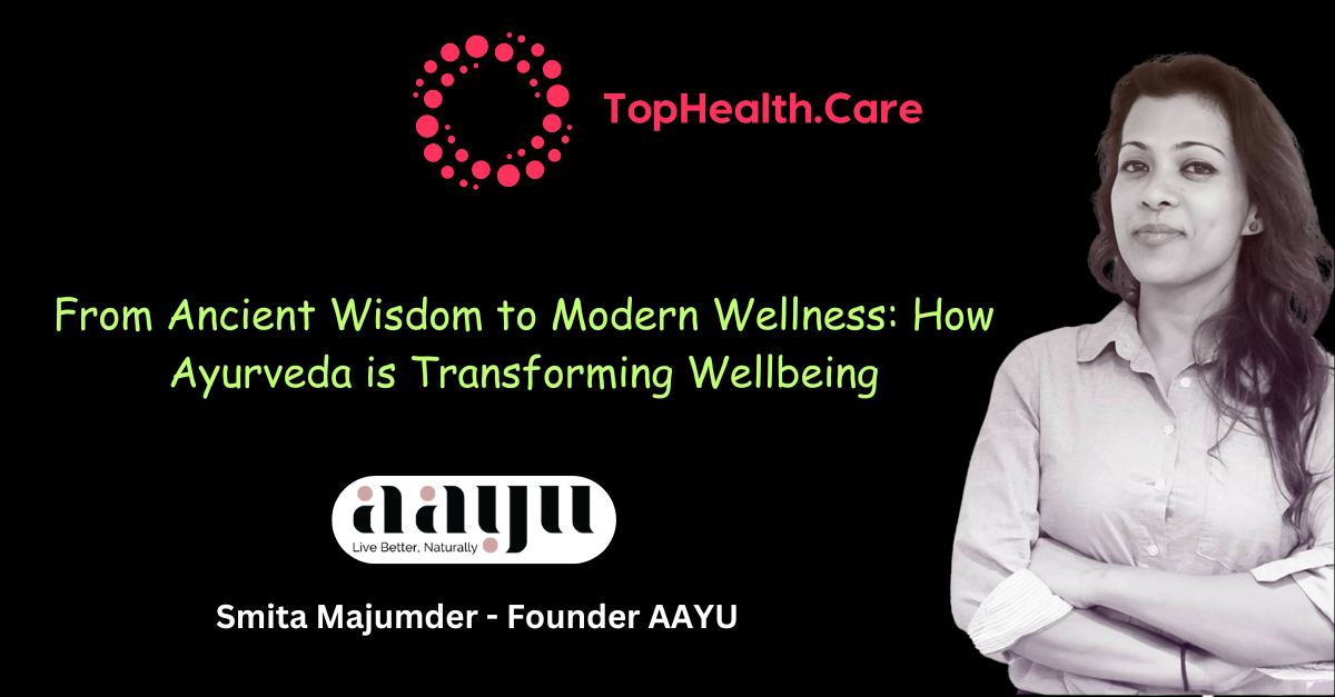 A woman standing, text 