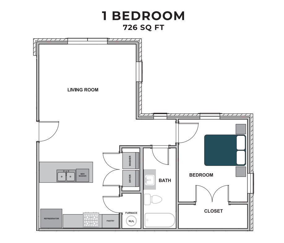 One Bedroom | One Bath | 726 Sq Ft