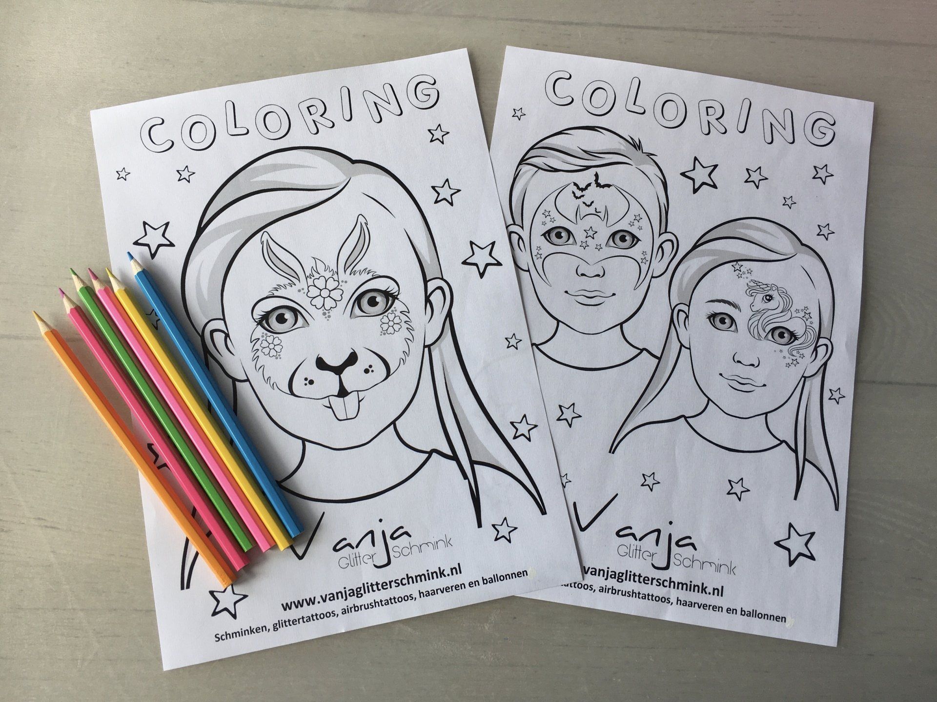 Kindervermaak schminken door Vanja Glitter & Schmink voor feest en evenement in Emmen, Assen, Groningen, Hoogeveen, Drenthe en Groningen