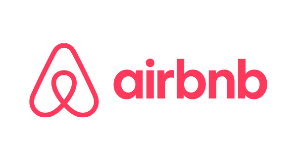 The airbnb logo is red and white on a white background.