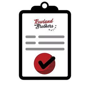 Clipboard with Rowland Brothers logo and a checkmark.