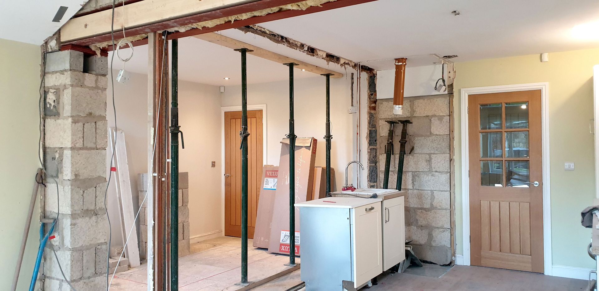 Structural Steels Installation & Walls Coming Down