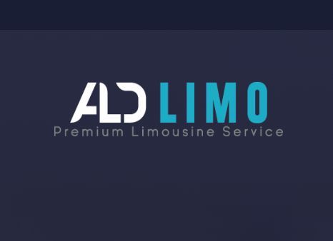 ALD Limo logo with white and teal text on a dark blue background. 