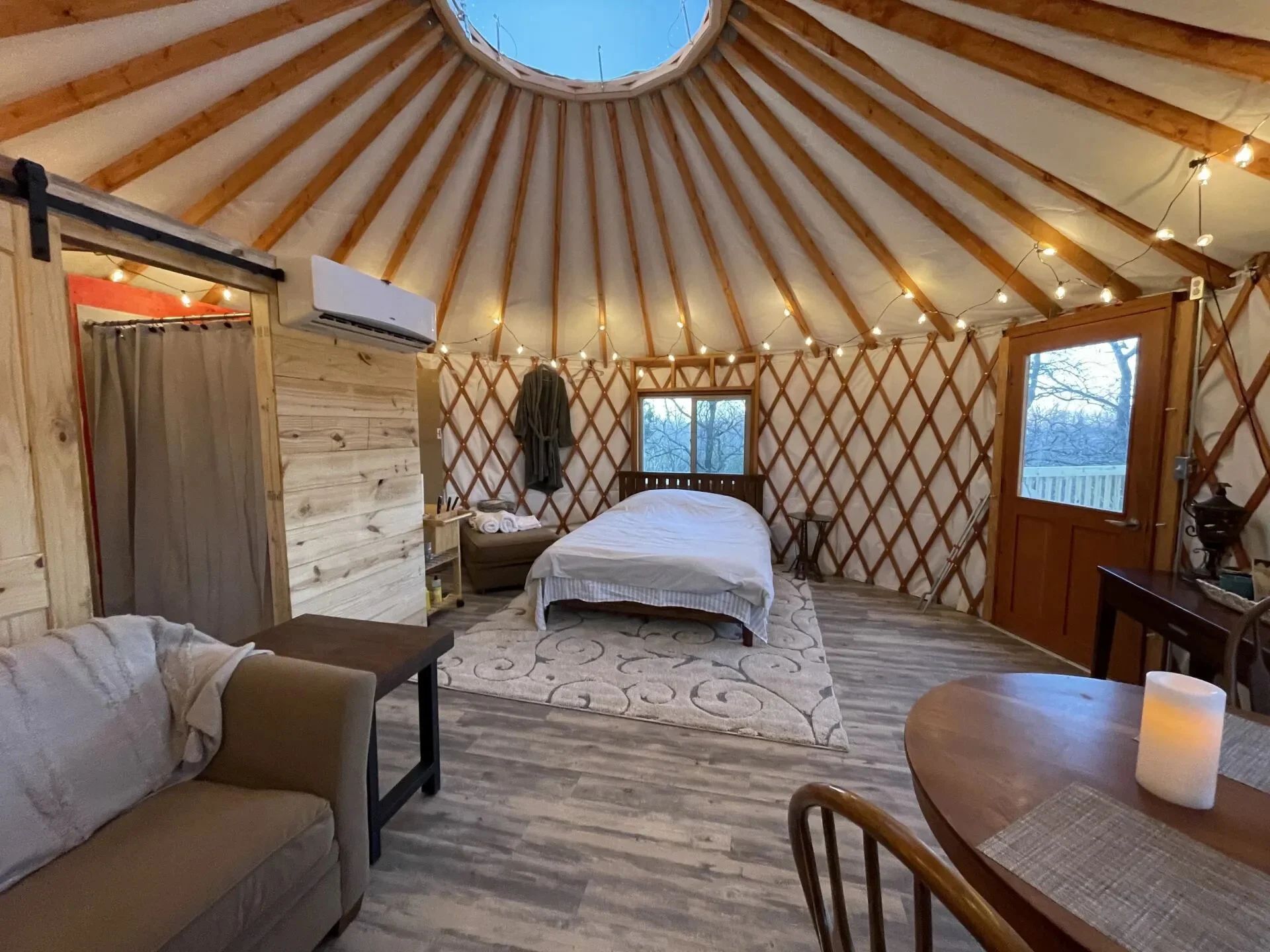 yurt with modern interior